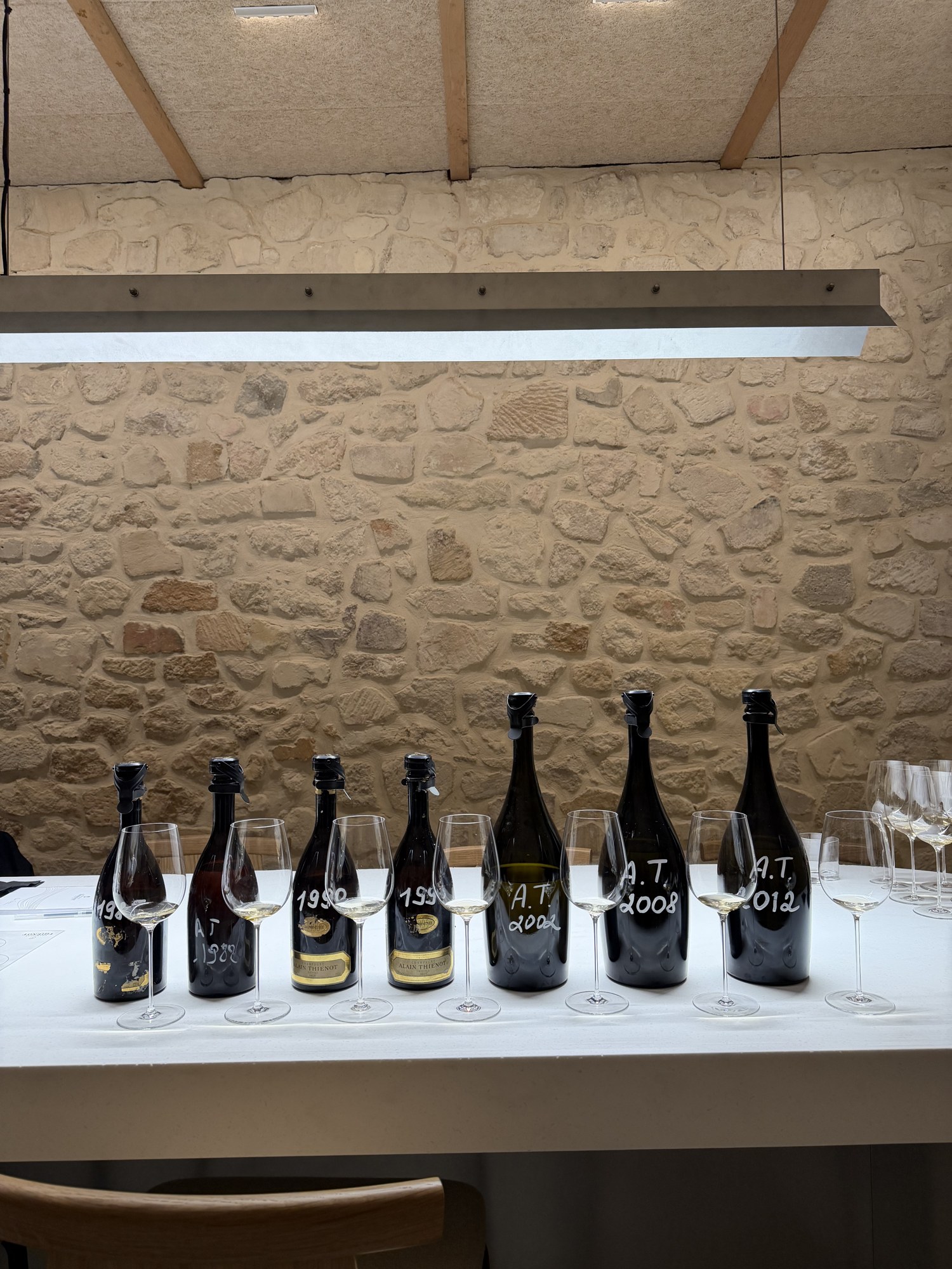 Verticale Alain Thiénot 1988 – 2012 dans la cave à millésime